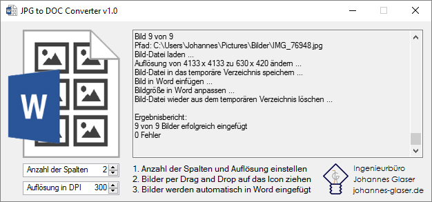 archiv.johannes-glaser.de - Produkte - JPGtoDOCConverter - 20